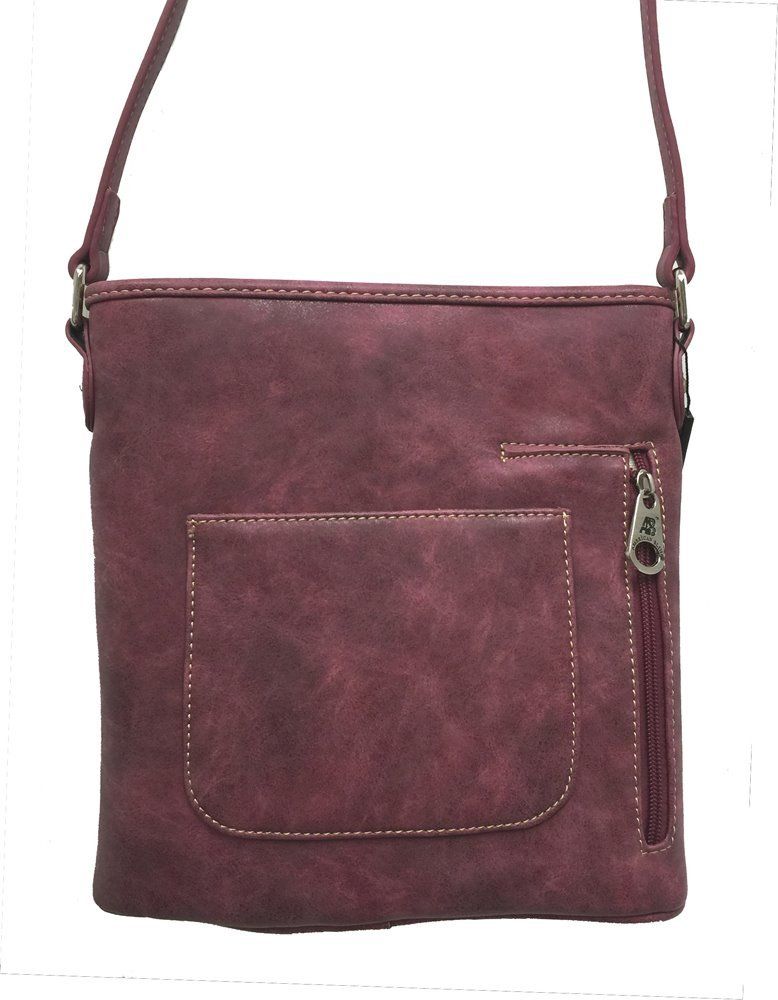 American Bling by Montana West Concealed Carry Studs and Conchos Crossbody Purse - Burgundy Back