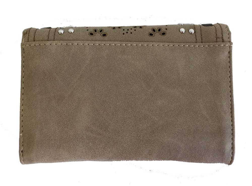 Concealed Carry Daisy Crossbody Wallet Back  in tan color