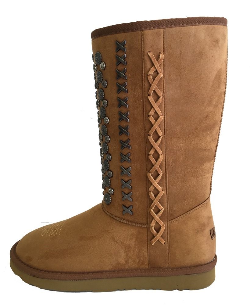 Western Floral Concho Collection Winter Boots - Brown - 7