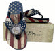 Montana West American Flag Wedge Sandals Navy 9 with box
