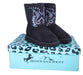 Montana West Kids Embroidery Boots Black and box