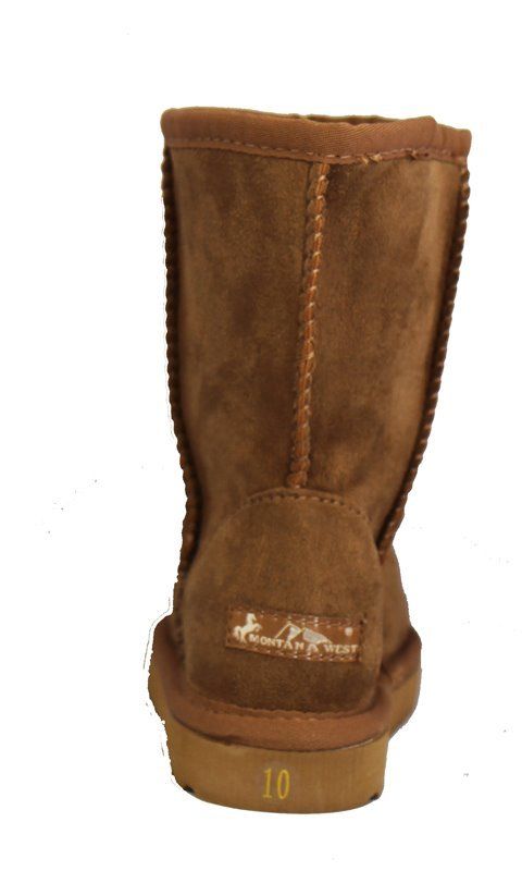 Montana West Kids Embroidery Boot Brown Back