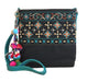 Montana West floral embroidery crossbody purse black