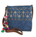 Montana West floral embroidery crossbody purse navy