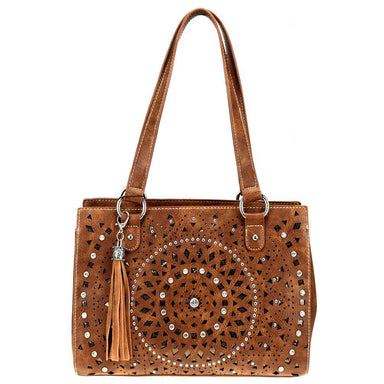 Concealed Carry Rhinestone Mandala Purse Brown