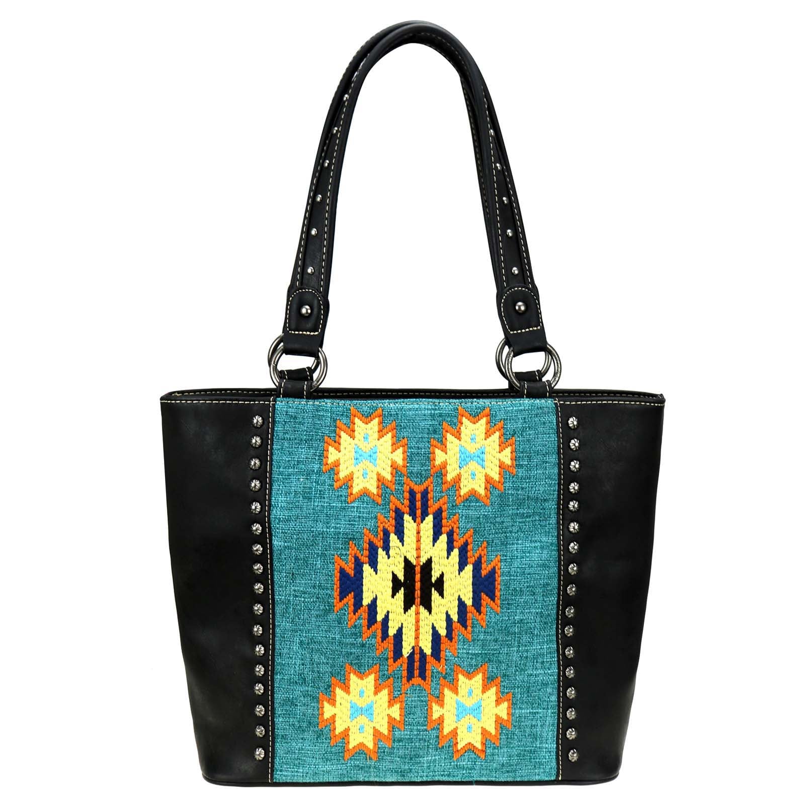 Concealed Carry Aztec Purse tote style in turquoise