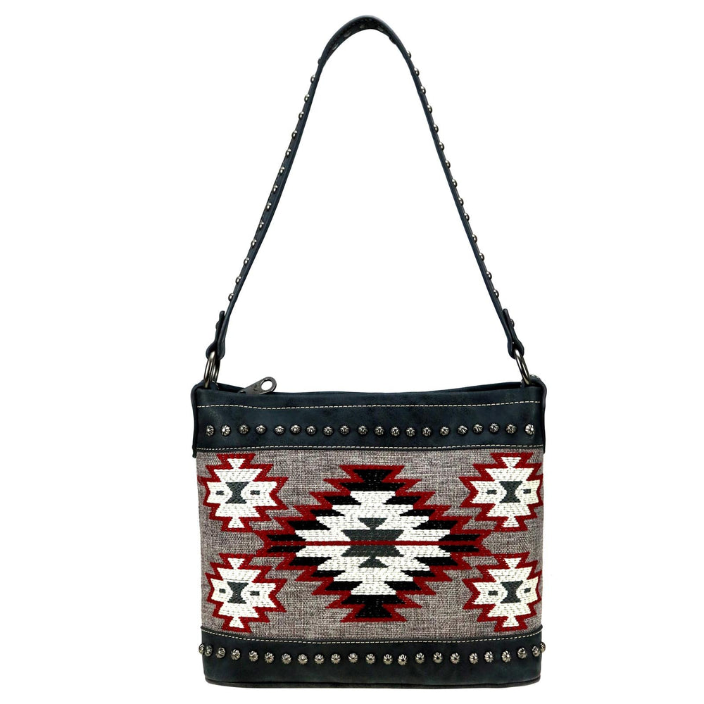 Concealed Carry Aztec Hobo Purse Gray Front