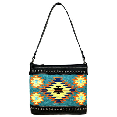Concealed Carry Aztec Hobo Purse Turquoise Front