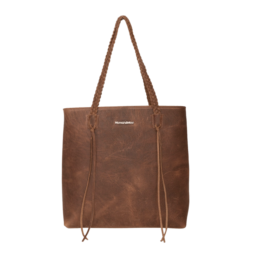 Montana West Genuine Leather Concealed Carry Tote