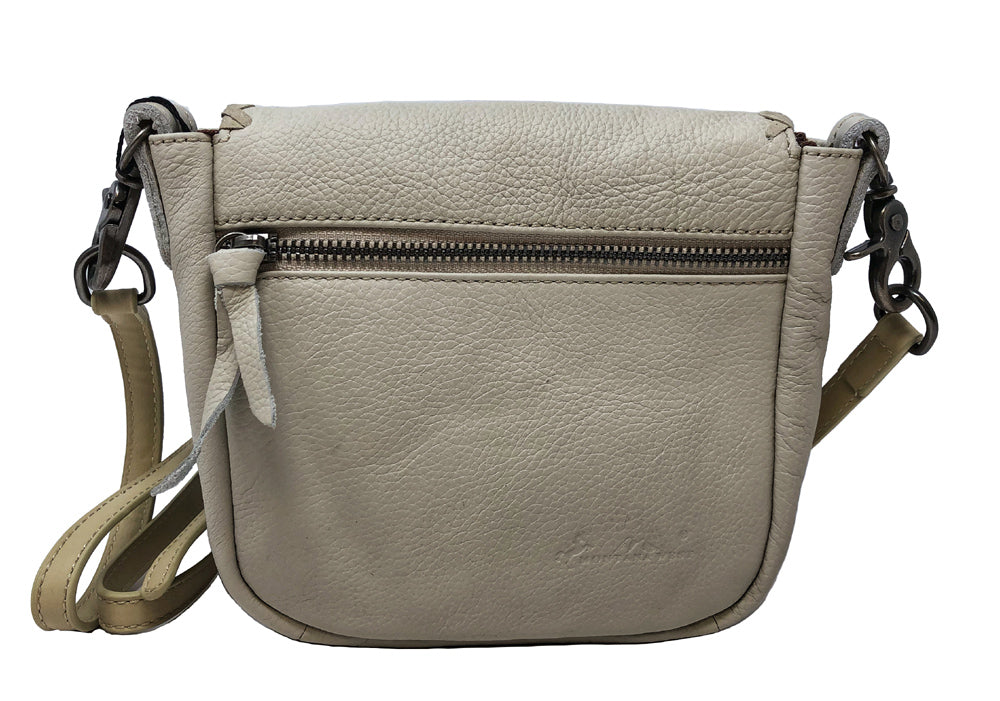 Beige Concho Crossbody Purse Back