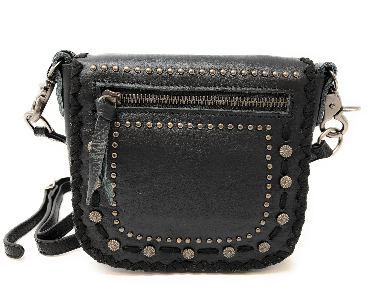 Concho Crossbody Purse in black