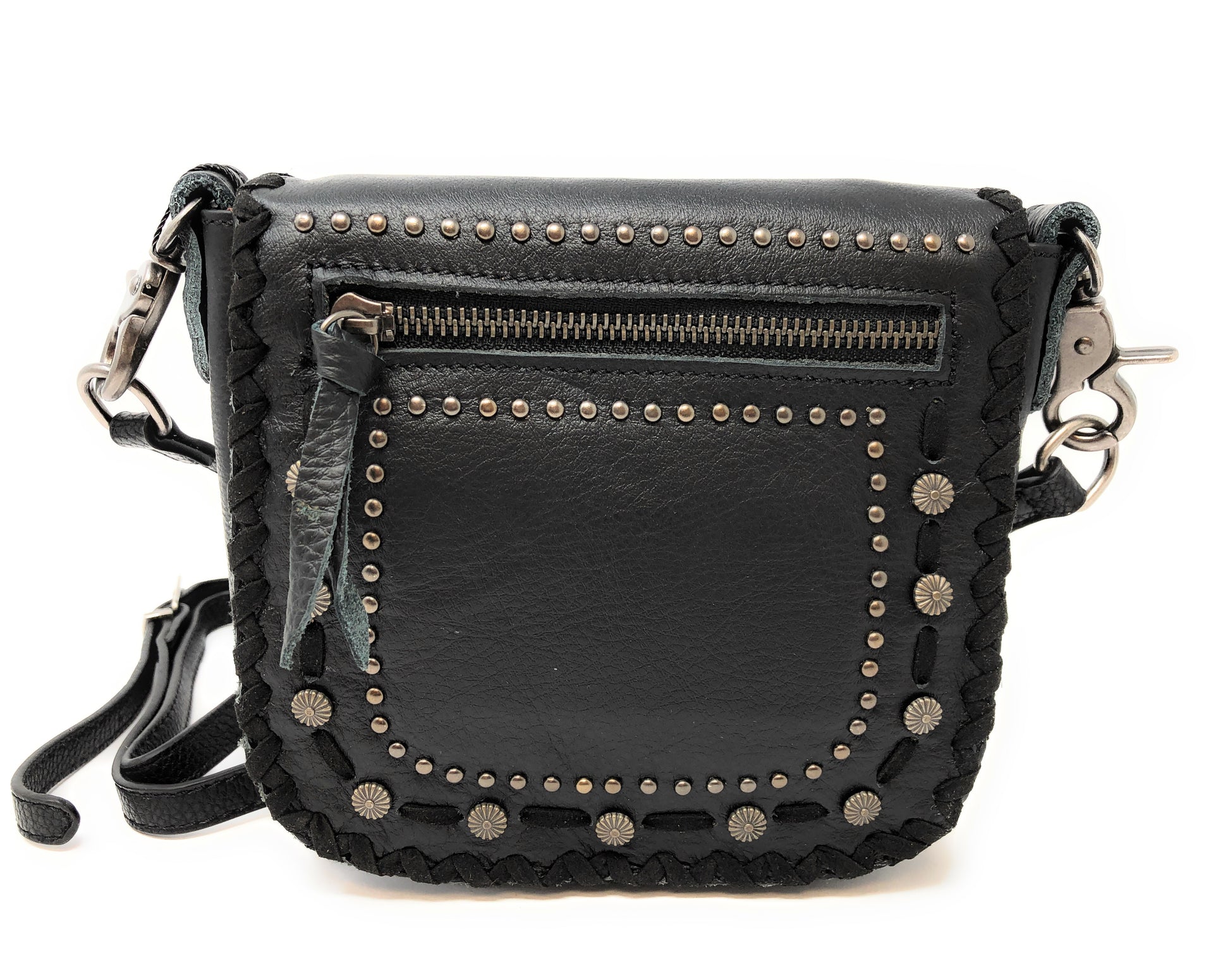 Concho Crossbody Purse in black