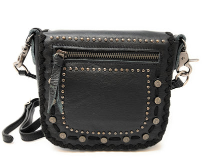 Concho Crossbody Purse in black