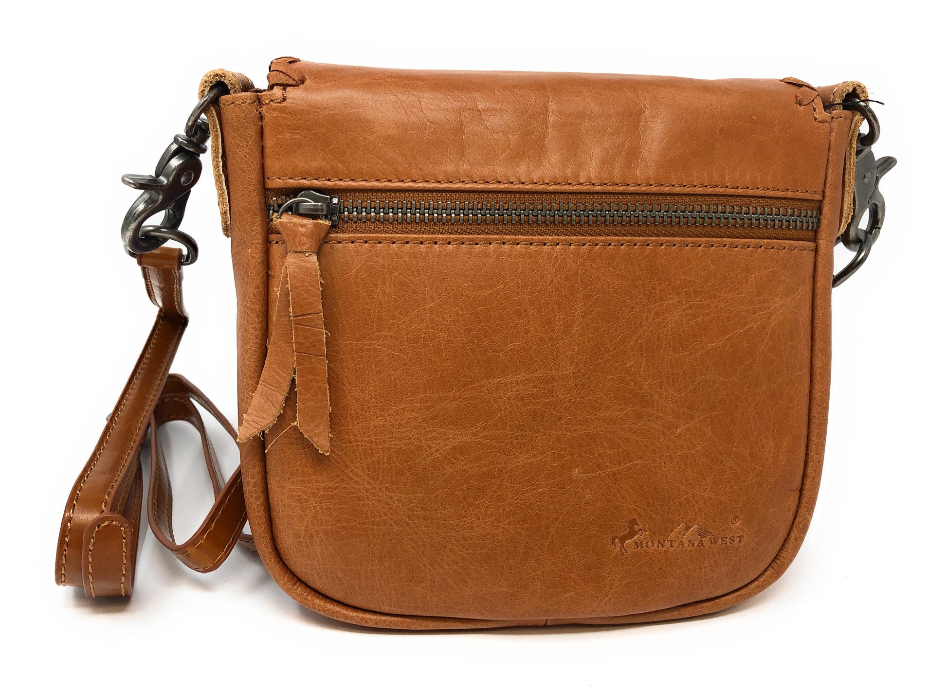 Concho Crossbody Purse Back Brown