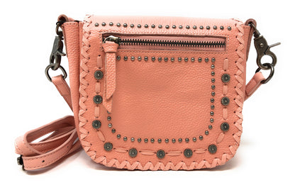 Concho Crossbody Purse in pink