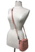 Concho Crossbody Purse Pink with adjustable leather strap