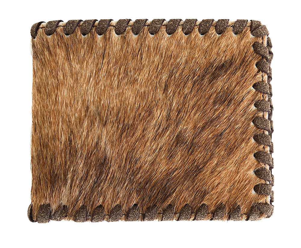 Montana West Hair-On Leather Bi-Fold Wallet Coffee