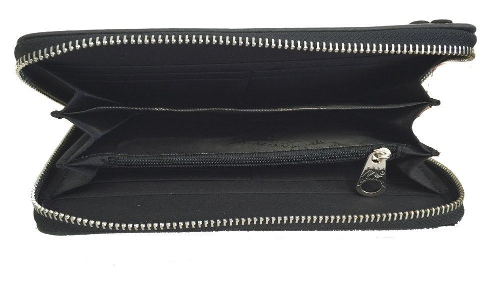 Black Western Tooled Leather wallet inner