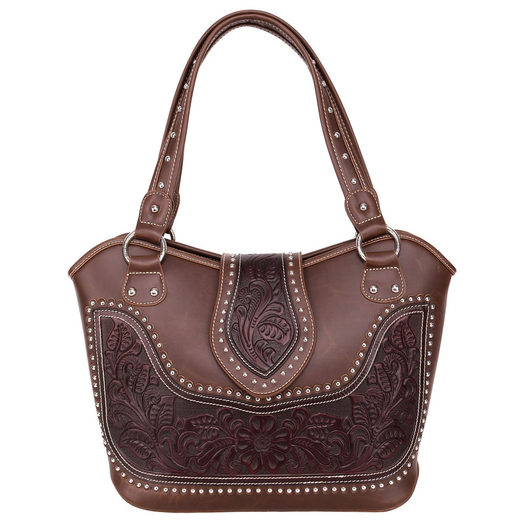 Montana West Concealed Carry Western Tooled Leather Purse