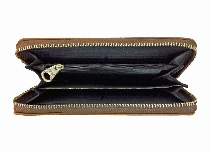 Concealed Carry Western Tooled Leather Wallet Inner - Coffee