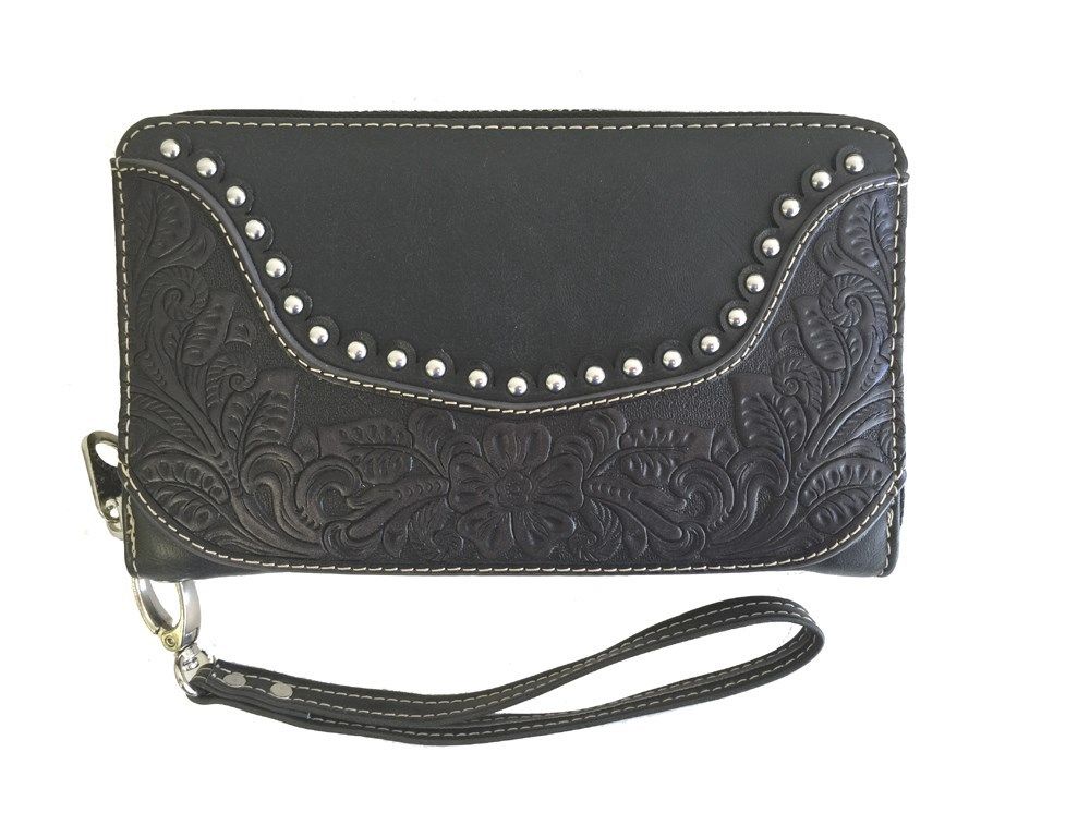 Black Montana West western style ladies wristlet wallet