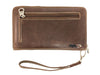 Montana West Concealed Carry Western Tooled Leather Crossbody Wallet - Coffee Back