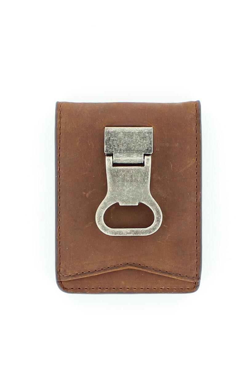 Nocona Mens Bifold Money Clip - Medium Brown