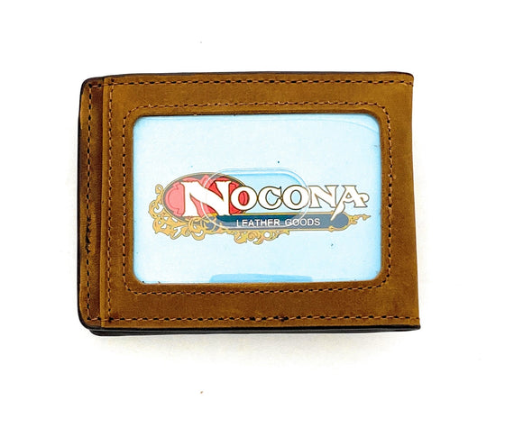 Nocona Mens Bifold Money Clip - Medium Brown