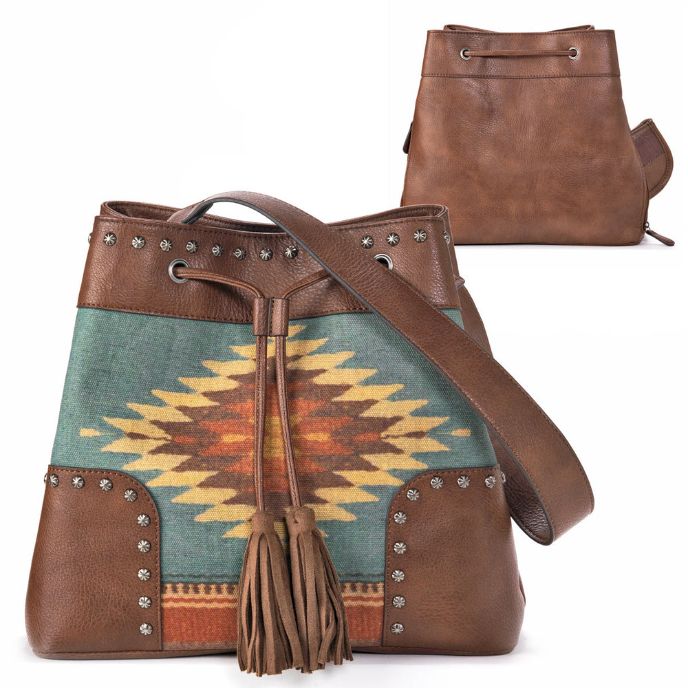 Blazin Roxx Zapotec Conceal & Carry Bucket Bag in brown