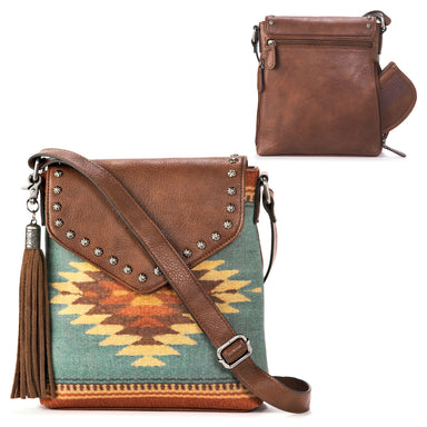 Blazin Roxx Zapotec Conceal & Carry Messenger Bag - Brown