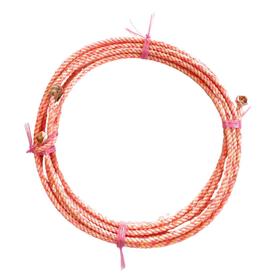 Kid waxed nylon rodeo rope coral