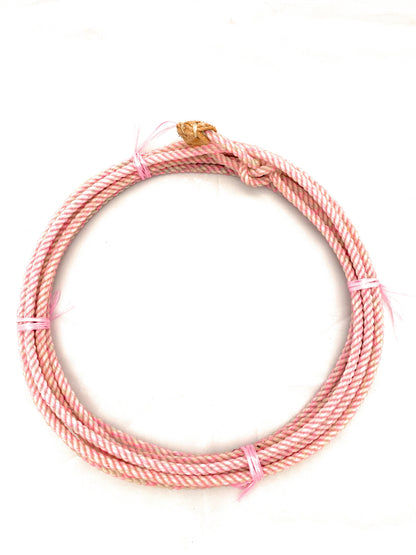 Kid waxed nylon rodeo rope pink
