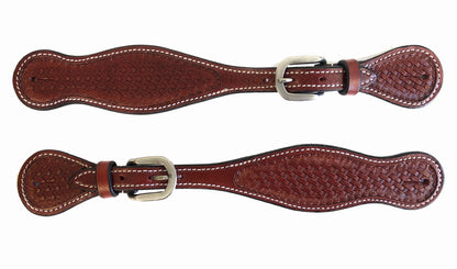 Basket Weave Spur Straps Chestnut
