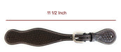 genuine leather western style narrow shaped spur strap in dark oil