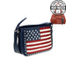 Navy American Pride crossbody purse with built in feet 