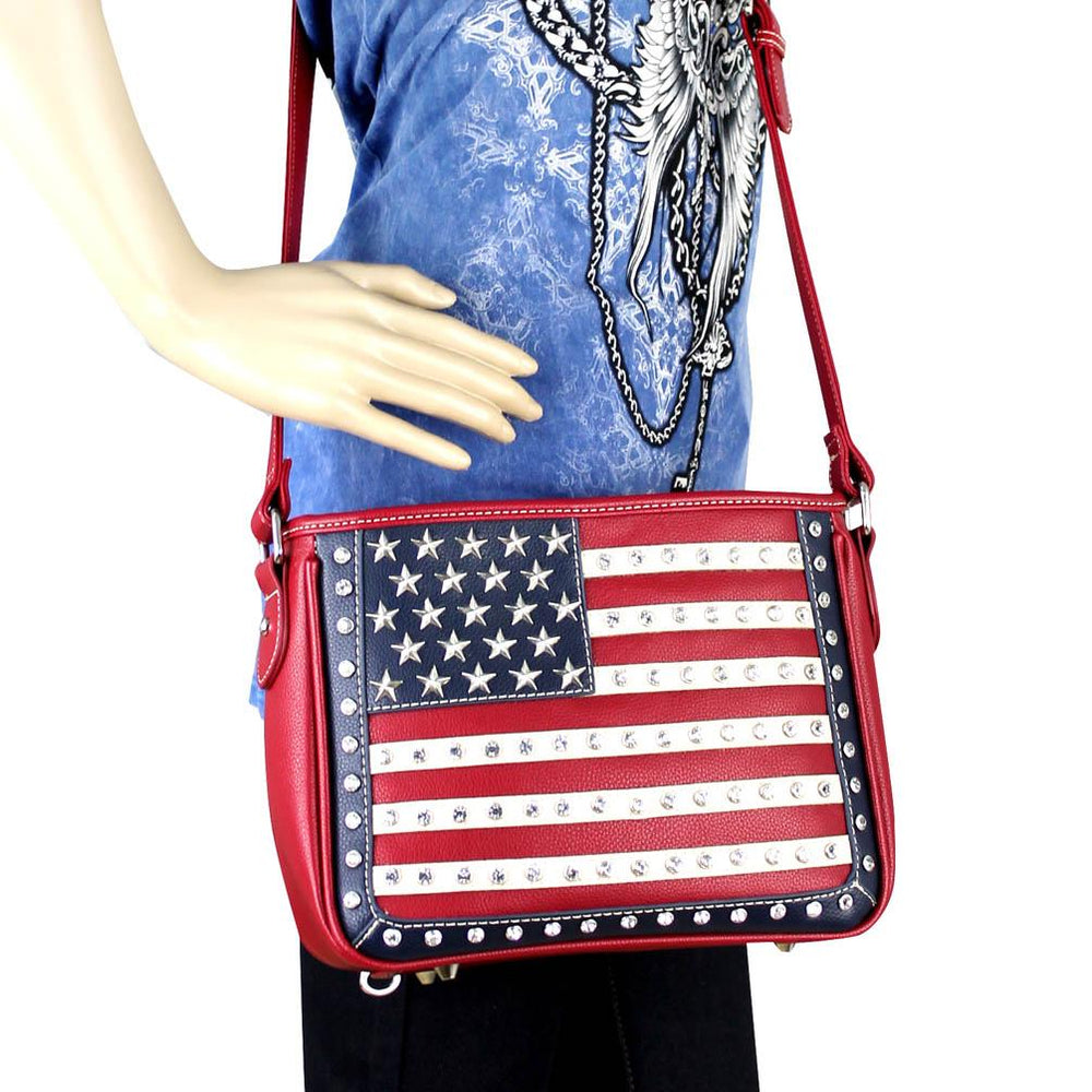 American Pride crossbody purse with adjustable srap